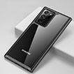 Custodia Silicone Trasparente Specchio Laterale Cover H02 per Samsung Galaxy Note 20 Ultra 5G Nero