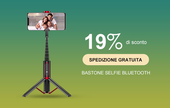 Sostegnotile Bluetooth Selfie Stick Allungabile Bastone Selfie Universale S23 Nero