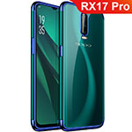 Custodia Silicone Trasparente Ultra Sottile Cover Morbida S01 per Oppo RX17 Pro Blu