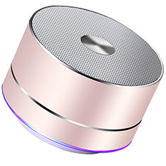 Altoparlante Casse Mini Bluetooth Sostegnoble Stereo Speaker K01 per Oppo A92 Oro Rosa