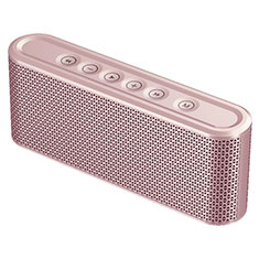 Altoparlante Casse Mini Bluetooth Sostegnoble Stereo Speaker K07 per Sony Xperia 1 Oro Rosa