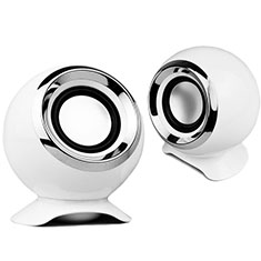 Altoparlante Casse Mini Sostegnoble Stereo Speaker W05 per Apple iPhone 12 Bianco