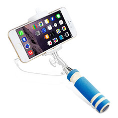 Bastoni Selfie Stick Asta Estensibile Cablato Universale S01 per Huawei Mate 30 5G Cielo Blu