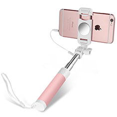 Bastoni Selfie Stick Asta Estensibile Cablato Universale S02 per Huawei P30 Rosa