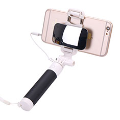 Bastoni Selfie Stick Asta Estensibile Cablato Universale S04 per Oppo A8 Nero