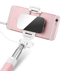 Bastoni Selfie Stick Asta Estensibile Cablato Universale S05 per Motorola Moto G5S Plus Rosa