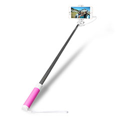 Bastoni Selfie Stick Asta Estensibile Cablato Universale S10 per Apple iPhone 13 Pro Rosa