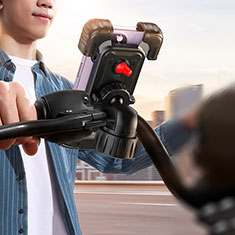 Bicicletta Motocicletta Supporto Manubrio Telefono Sostegno Cellulari Universale H03 per Huawei Enjoy 20 5G Nero