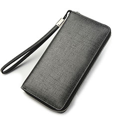 Borsetta Pochette Custodia In Pelle di Seta Universale H04 per Samsung Galaxy Z Flip3 5G Grigio