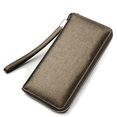 Borsetta Pochette Custodia In Pelle di Seta Universale H04 per Samsung Galaxy M42 5G Oro