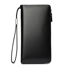 Borsetta Pochette Custodia In Pelle Universale H03 per Oppo A15 Nero