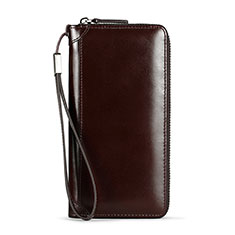 Borsetta Pochette Custodia In Pelle Universale H11 per Huawei Enjoy 10e Marrone