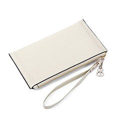 Borsetta Pochette Custodia In Pelle Universale K15 per Huawei Mate 30 Pro Bianco