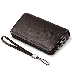 Borsetta Pochette Custodia In Pelle Universale K19 per Apple iPhone 13 Marrone