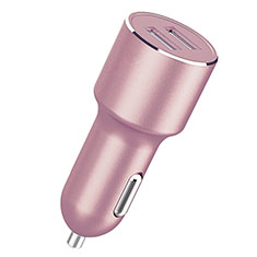 Caricabatteria da Auto Doppia Porta Adattatore 4.2A Universale per LG K62 Rosa