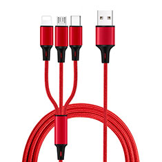 Cavo da Lightning USB a Cavetto Ricarica Carica Android Micro USB Type-C ML08 per Samsung Galaxy Z Flip3 5G Rosso