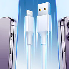 Cavo da Lightning USB a Cavetto Ricarica Carica H01 per Apple iPhone 12 Pro Max Bianco