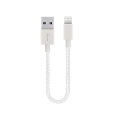 Cavo da USB a Cavetto Ricarica Carica 15cm S01 per Apple iPad 10.2 (2020) Bianco