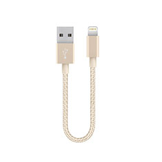 Cavo da USB a Cavetto Ricarica Carica 15cm S01 per Apple iPad 10.2 (2020) Oro