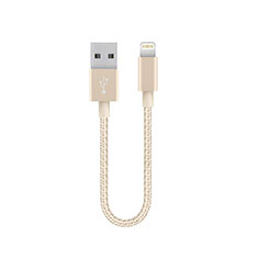 Cavo da USB a Cavetto Ricarica Carica 15cm S01 per Apple iPad 2 Oro