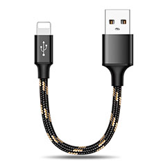 Cavo da USB a Cavetto Ricarica Carica 25cm S03 per Apple iPad 10.2 (2020) Nero