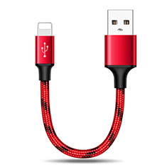 Cavo da USB a Cavetto Ricarica Carica 25cm S03 per Apple iPad 10.2 (2020) Rosso