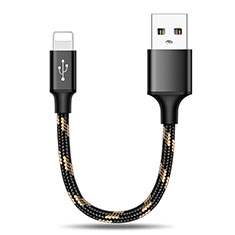 Cavo da USB a Cavetto Ricarica Carica 25cm S03 per Apple iPad Air 10.9 (2020) Nero