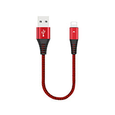 Cavo da USB a Cavetto Ricarica Carica 30cm D16 per Apple iPhone 13 Pro Rosso