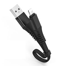 Cavo da USB a Cavetto Ricarica Carica 30cm S04 per Apple iPad Pro 12.9 (2018) Nero