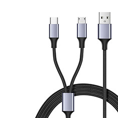 Cavo da USB a Cavetto Ricarica Carica Android Micro USB Type-C 2A H01 per Apple iPad Pro 11 (2021) Nero