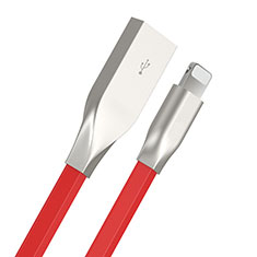 Cavo da USB a Cavetto Ricarica Carica C05 per Apple iPhone 8 Plus Rosso