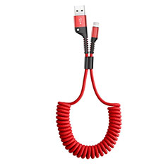 Cavo da USB a Cavetto Ricarica Carica C08 per Apple iPhone 13 Pro Rosso