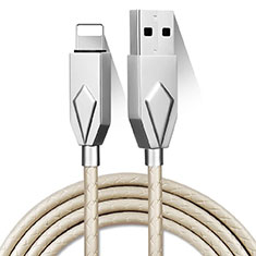 Cavo da USB a Cavetto Ricarica Carica D13 per Apple iPhone SE (2020) Argento