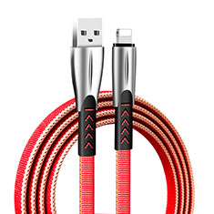 Cavo da USB a Cavetto Ricarica Carica D25 per Apple iPhone 12 Pro Rosso