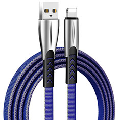 Cavo da USB a Cavetto Ricarica Carica D25 per Apple iPhone SE (2020) Blu