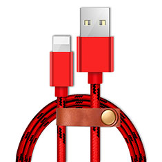 Cavo da USB a Cavetto Ricarica Carica L05 per Apple iPhone 8 Plus Rosso