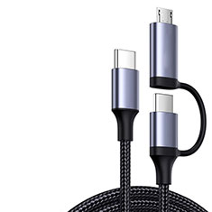 Cavo Type-C USB-C a Type-C USB-C 60W H03 per Apple iPad Air 5 10.9 (2022) Grigio Scuro