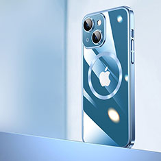 Cover Crystal Trasparente Rigida Cover con Mag-Safe Magnetic QC2 per Apple iPhone 14 Plus Blu