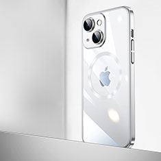 Cover Crystal Trasparente Rigida Cover con Mag-Safe Magnetic QC2 per Apple iPhone 15 Argento