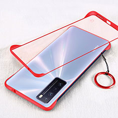Cover Crystal Trasparente Rigida Cover H01 per Huawei Nova 7 5G Rosso