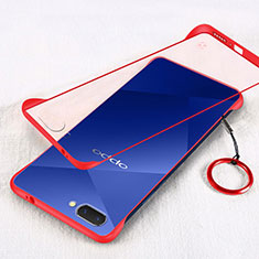 Cover Crystal Trasparente Rigida Cover H01 per Oppo A12e Rosso