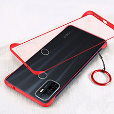 Cover Crystal Trasparente Rigida Cover H01 per Oppo A33 Rosso