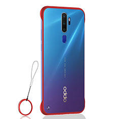 Cover Crystal Trasparente Rigida Cover H01 per Oppo A5 (2020) Rosso