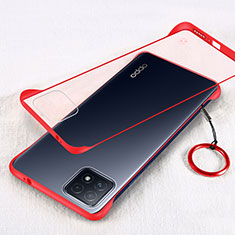 Cover Crystal Trasparente Rigida Cover H01 per Oppo A53 5G Rosso