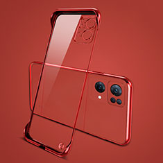 Cover Crystal Trasparente Rigida Cover H01 per Oppo Reno7 Pro 5G Rosso