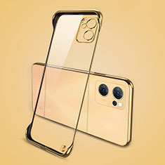 Cover Crystal Trasparente Rigida Cover H01 per Oppo Reno7 SE 5G Oro