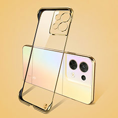 Cover Crystal Trasparente Rigida Cover H01 per Oppo Reno8 5G Oro