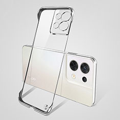 Cover Crystal Trasparente Rigida Cover H01 per Oppo Reno9 Pro+ Plus 5G Argento