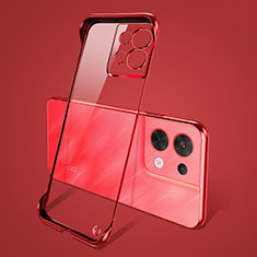 Cover Crystal Trasparente Rigida Cover H01 per Oppo Reno9 Pro+ Plus 5G Rosso