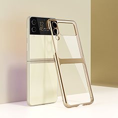 Cover Crystal Trasparente Rigida Cover H01 per Samsung Galaxy Z Flip3 5G Oro